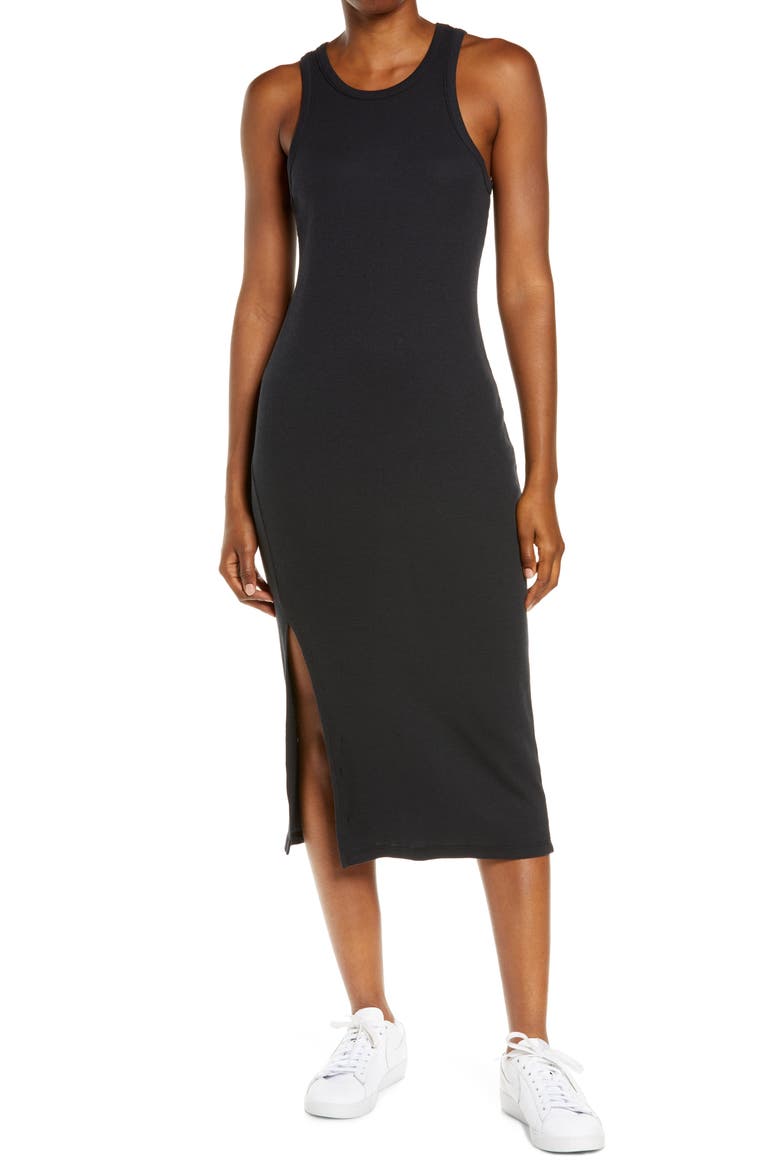 Ease Into It Midi Tank Dress, Main, color, BLACK
