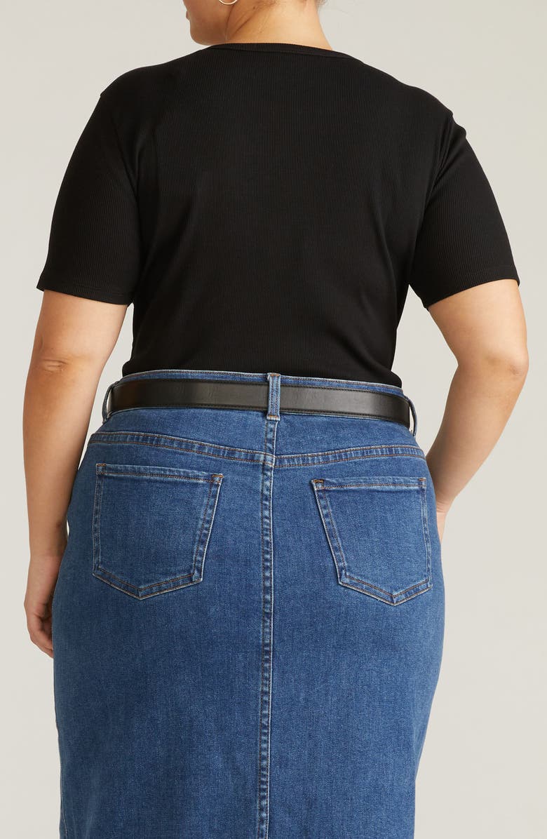 Universal Standard Stove Pipe Cotton Rib Henley, Alternate, color, Black