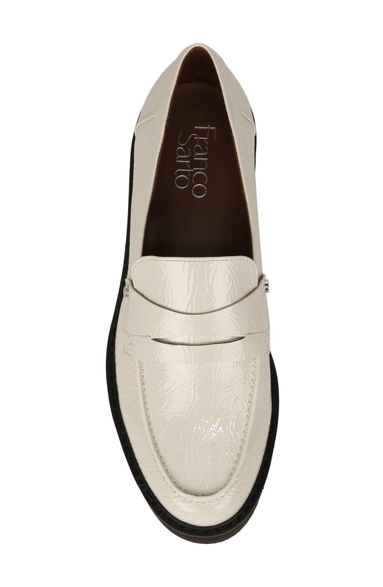 Franco Sarto Cassandra Patent Lug Sole Penny Loafer, Alternate, color, Putty