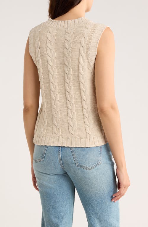 Sanctuary Cable Knit Cotton Sweater Vest In Neutral