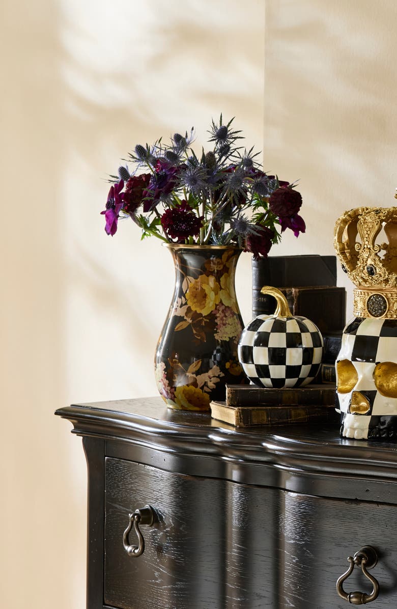 MACKENZIE CHILDS Wild Rose Tall Vase, Alternate, color, Brown