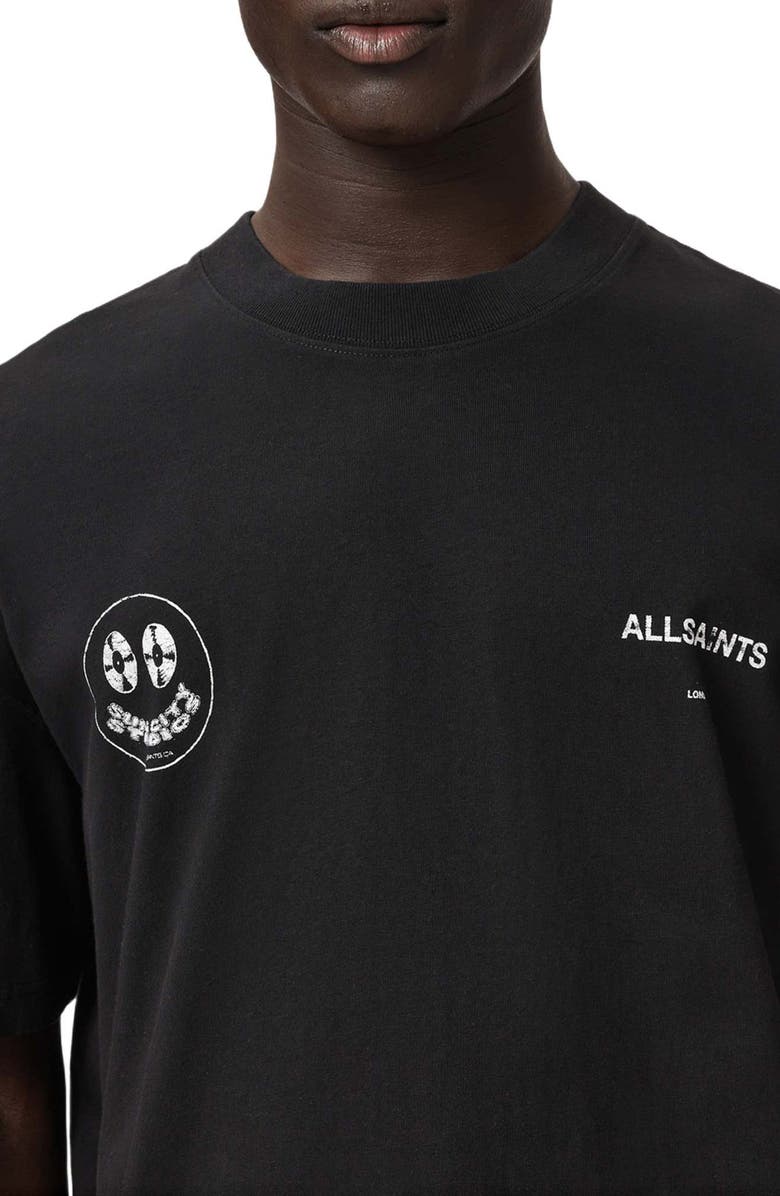 AllSaints Spinner Graphic T-Shirt, Alternate, color, Washed Black