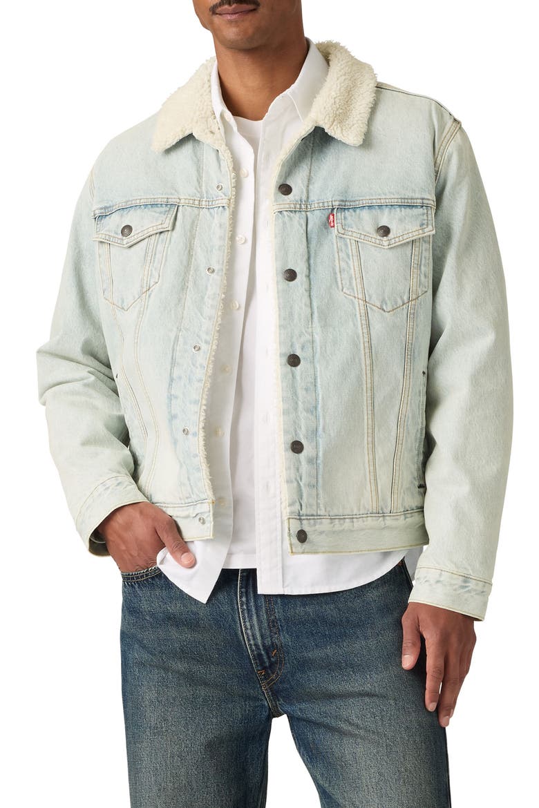 Type 3 Trucker Jacket with Faux Fur Lining, Main, color, INTO THE LIGHT SHERPA