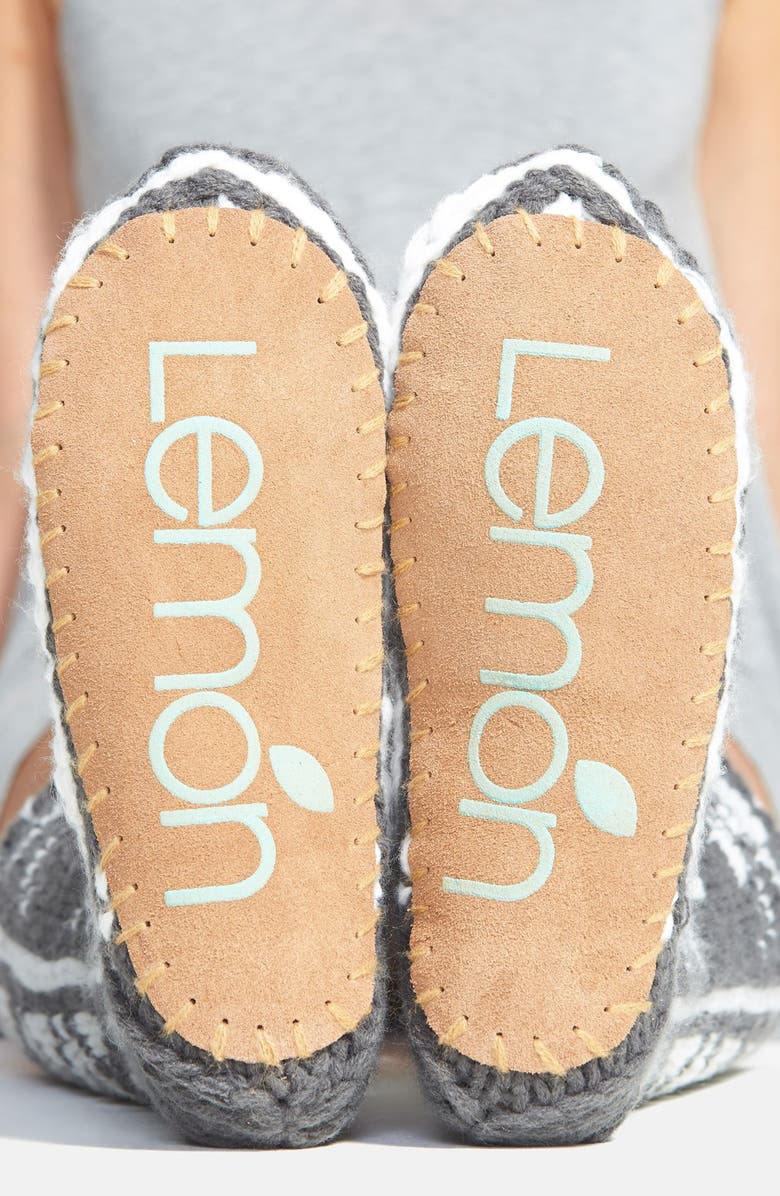 Lemon 'Winter Flurries' Slipper Socks, Alternate, color, 