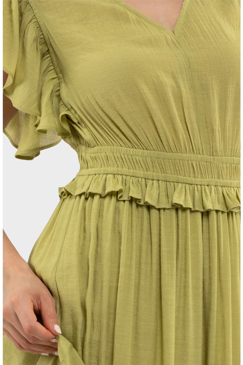 Flutter Sleeve Maxi Dress, Alternate, color, KIWI