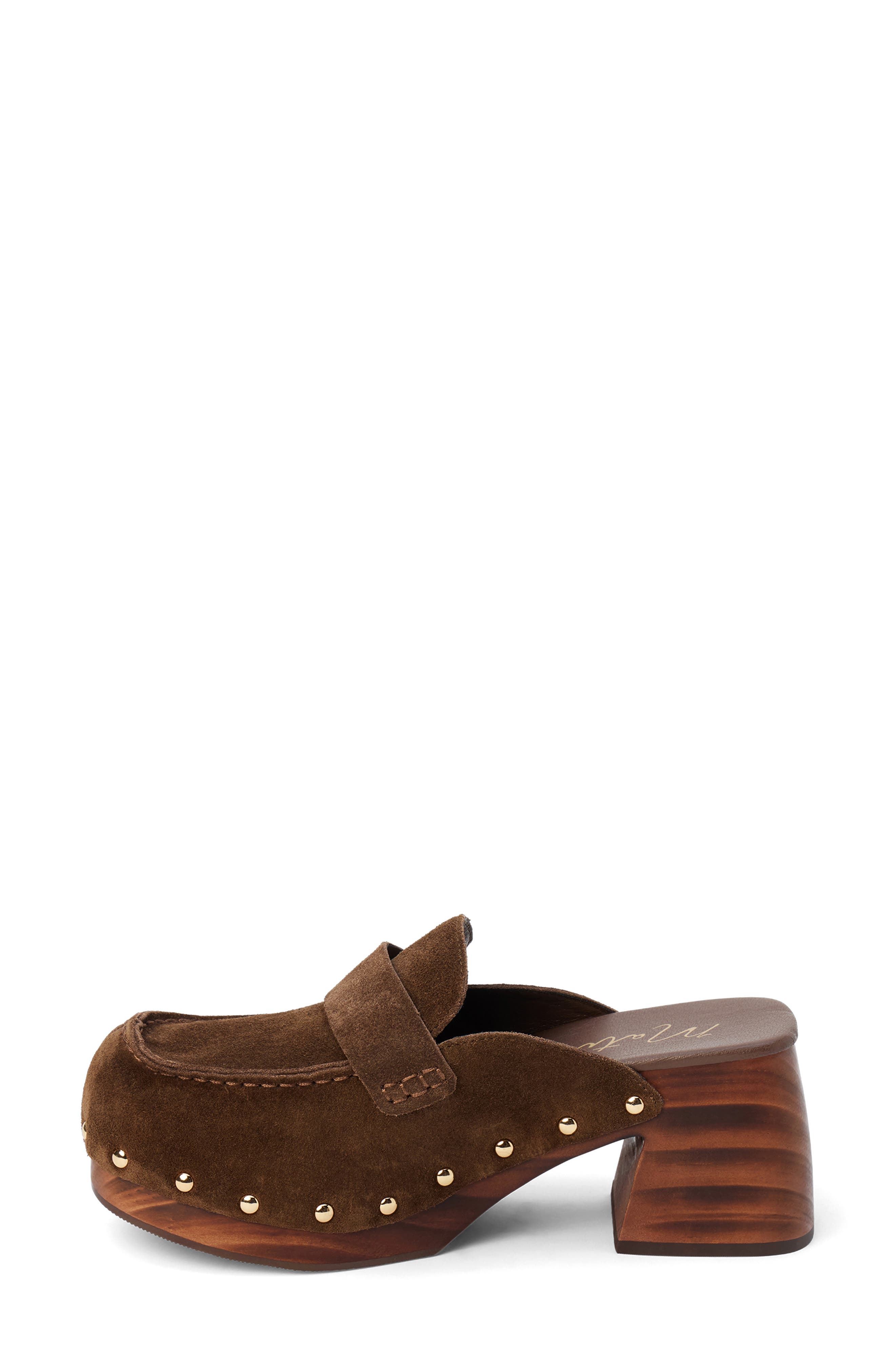 Reyes Leather Clog, Alternate, color, BROWN