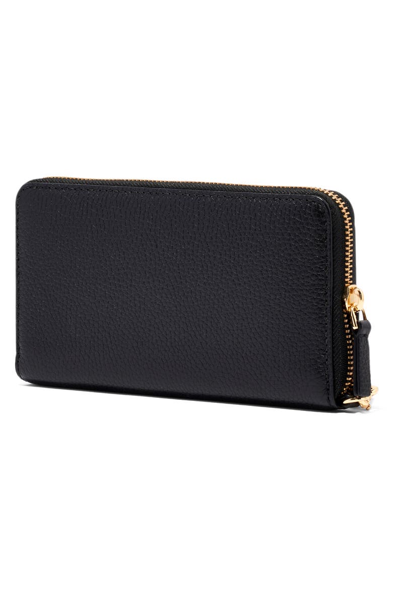 The Continental Leather Wristlet, Alternate, color, BLACK