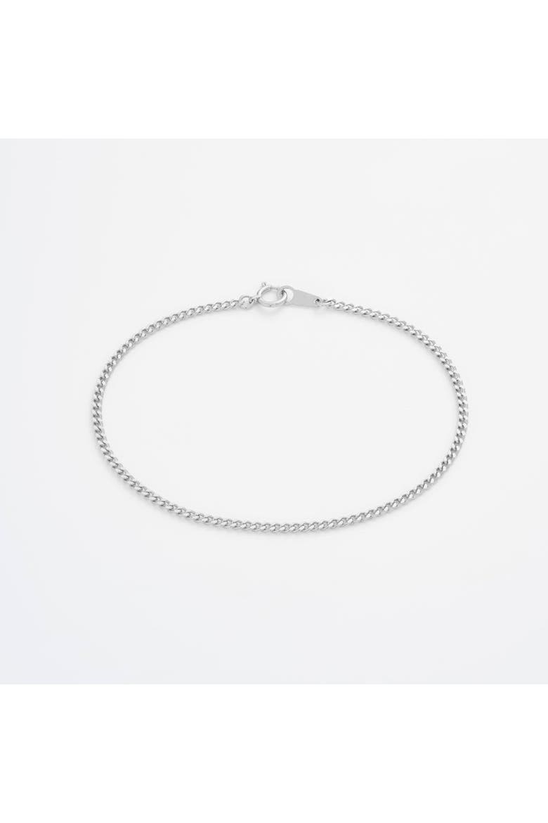 Diamond Cut Curb Chain Bracelet, Main, color, Platinum