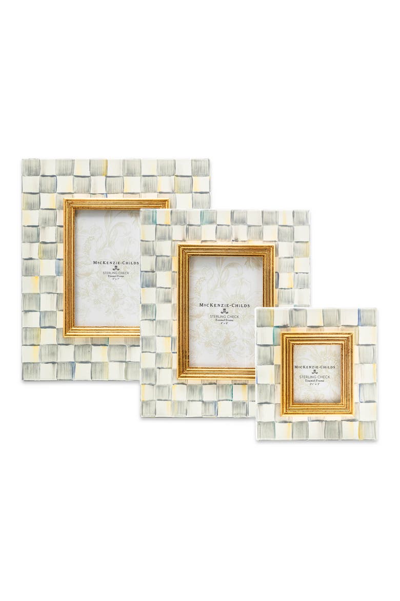 Sterling Check Enameled Steel 2.5 x 3-Inch Picture Frame, Alternate, color, STERLING