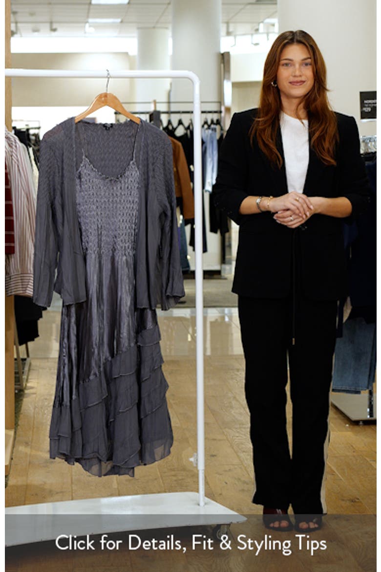Tiered Charmeuse & Chiffon Cocktail Dress video