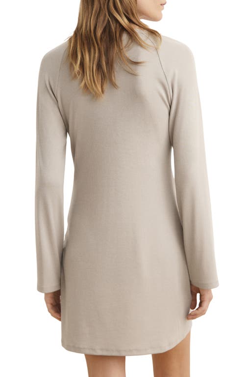 Mango Rib Knit Nightgown In Gray