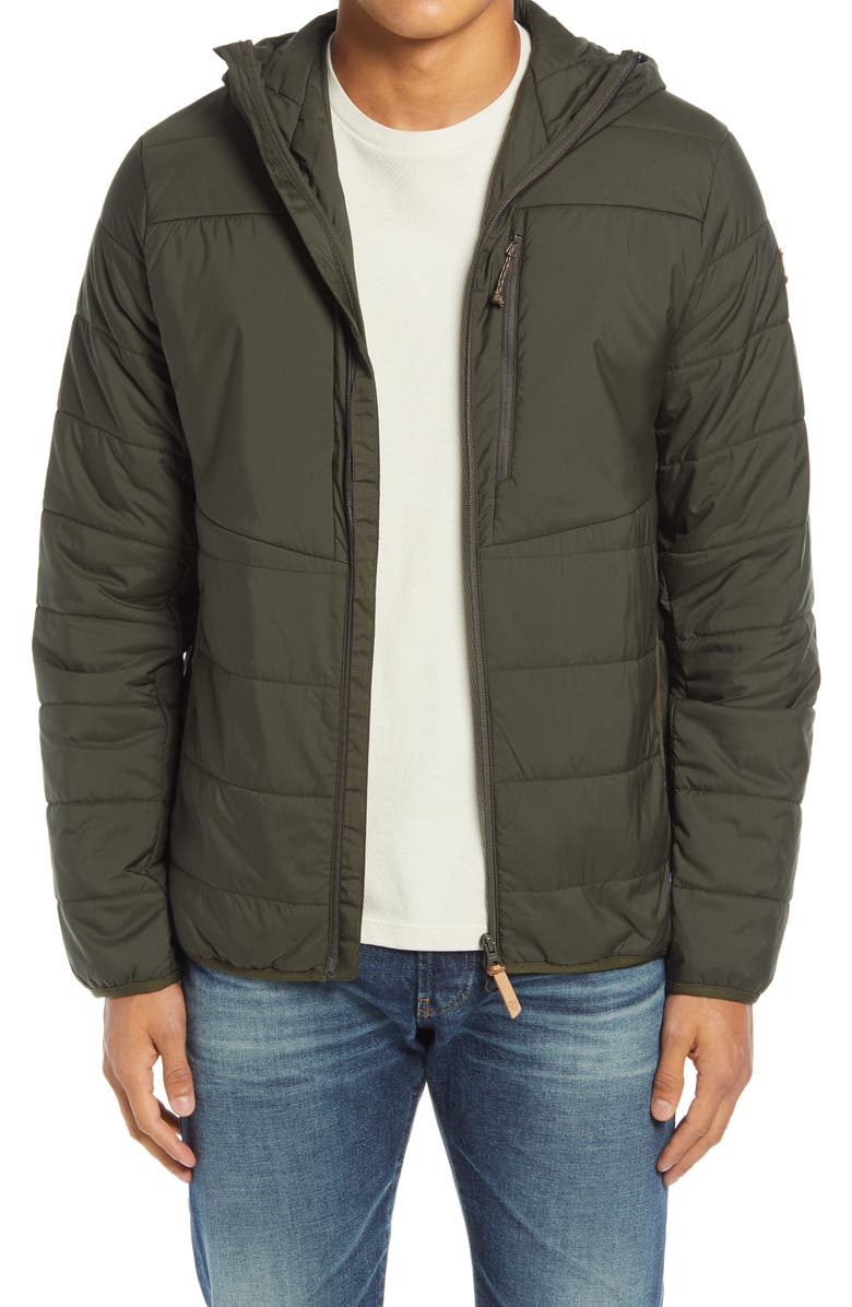 Fjällräven Men's Keb Padded Hoodie, Main, color, Deep Forest