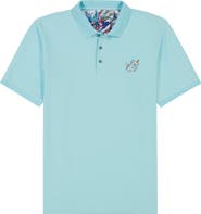 Robert Graham Monkey Business Embroidered Cotton Piqué Polo