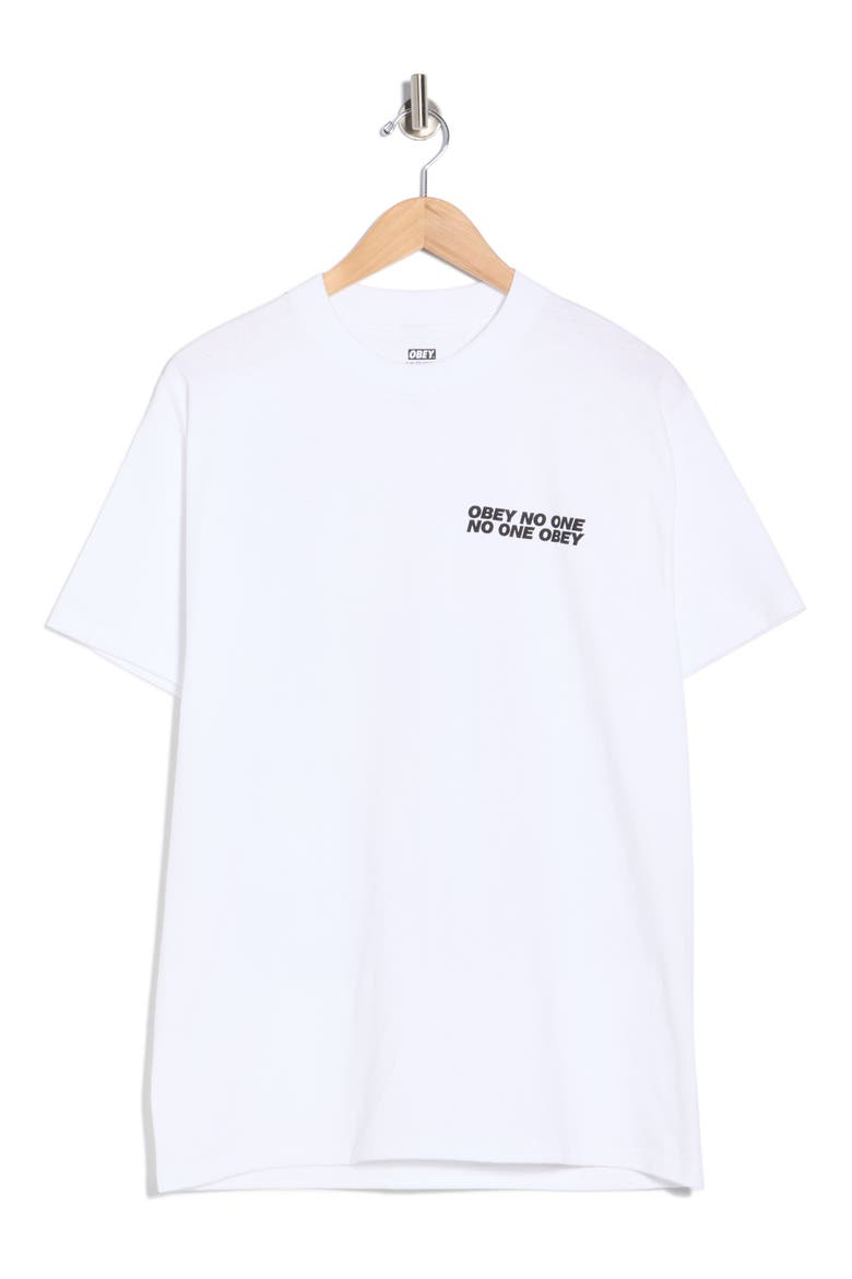 No One Obey Graphic T-Shirt, Alternate, color, WHITE