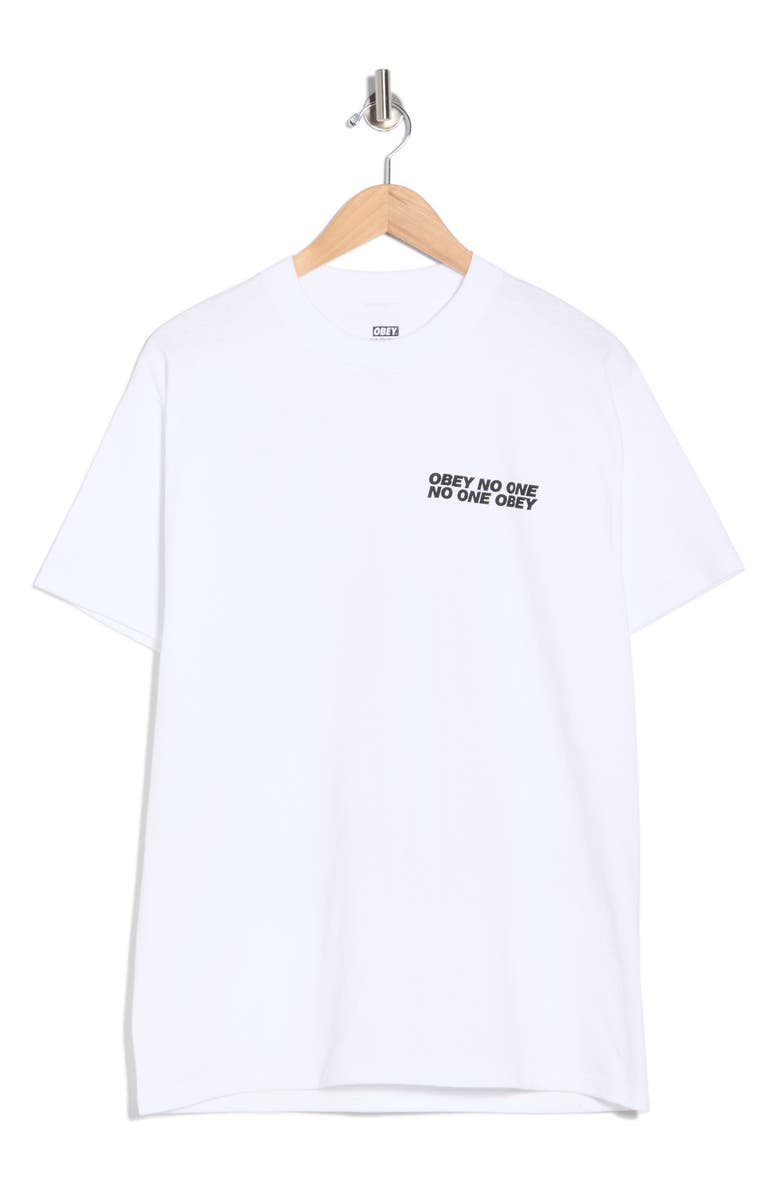 Obey No One Obey Graphic T-Shirt, Main, color, White
