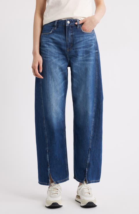 Split Hem Balloon Leg Jeans
