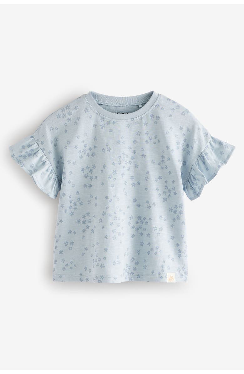 NEXT Kids' Floral Assorted 4-Pack Ruffle Sleeve Cotton T-Shirts, Alternate, color, 