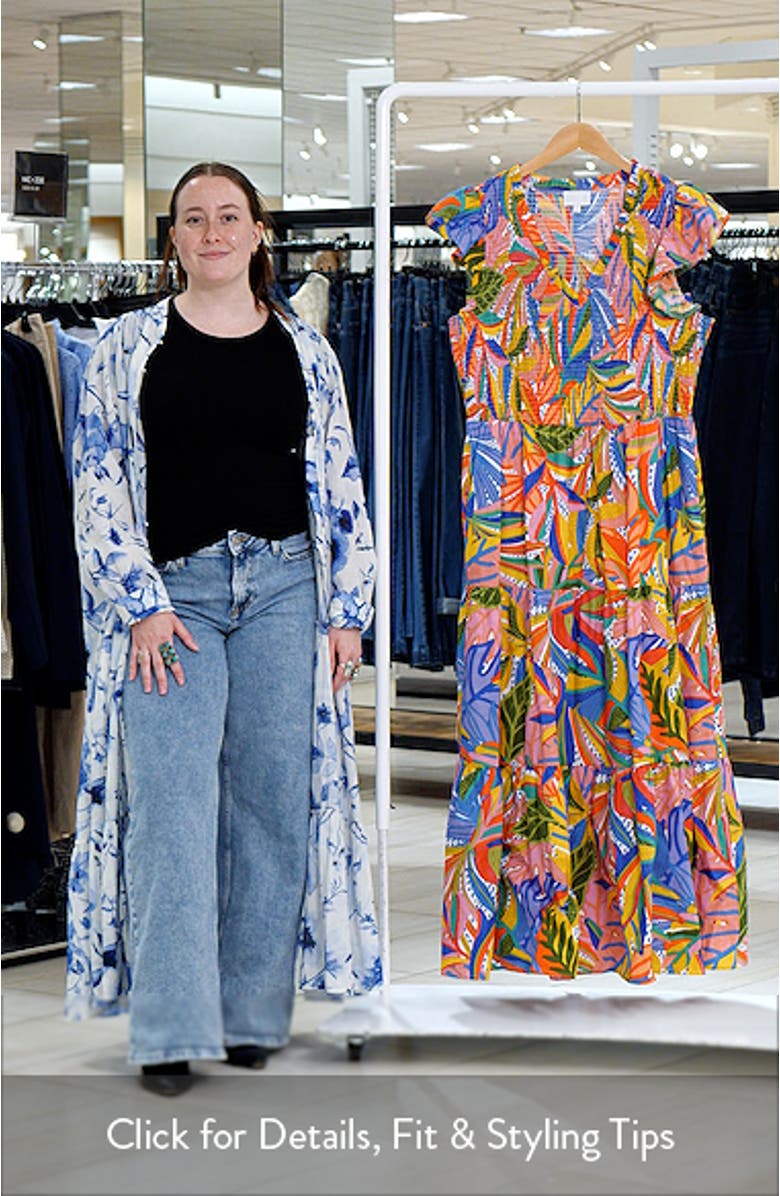 New Guinea Sunfire Tiered Midi Dress, sales video thumbnail