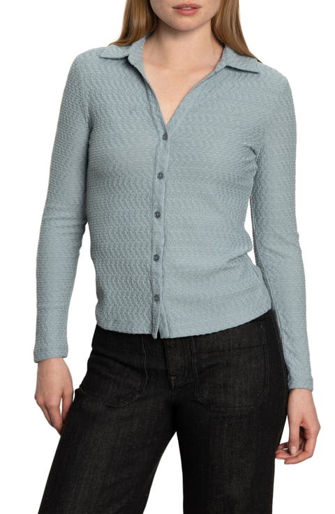 Dreamgirl Textured Knit Button-Up Shirt (Regular & Petite)