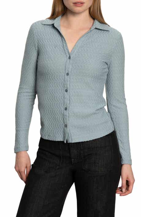 Sanctuary Dreamgirl Textured Knit Button-Up Shirt
