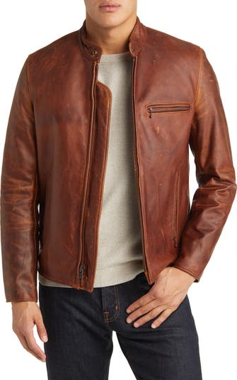 Schott NYC Café Racer Cowhide Leather Jacket | Nordstrom Schott NYC Café Racer Cowhide Leather Jacket | Nordstrom