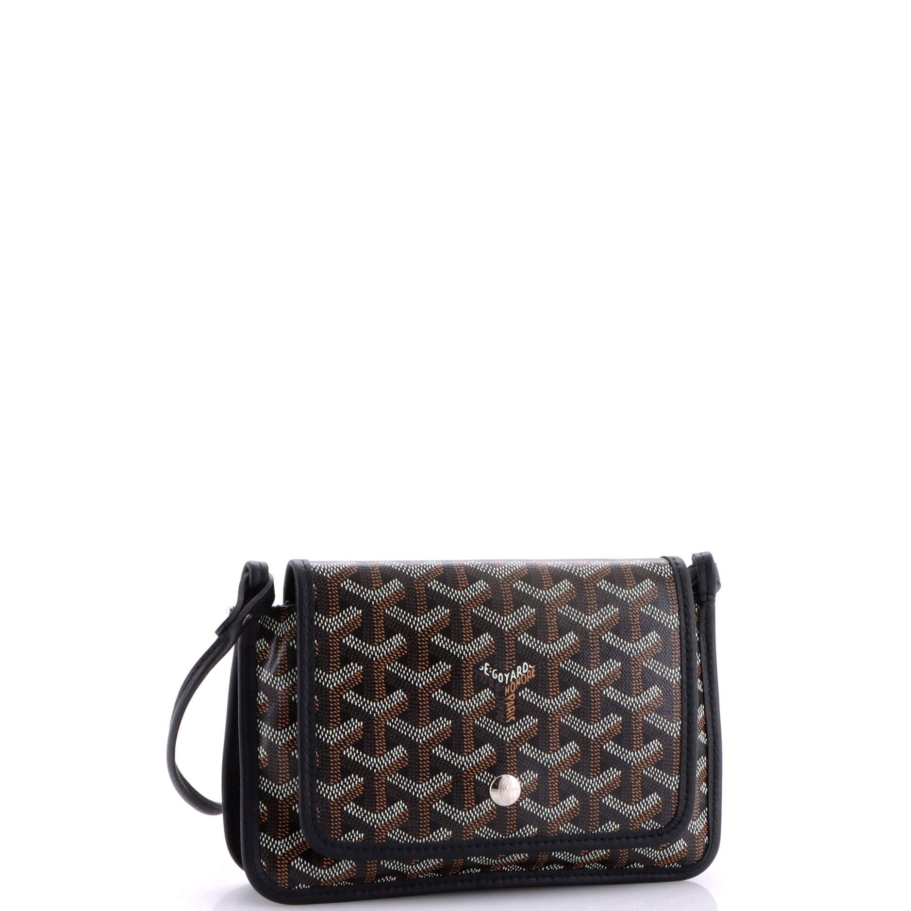 Pre-Owned Goyard Plumet Clutch Wallet Coated Canvas, Alternate, color, Black