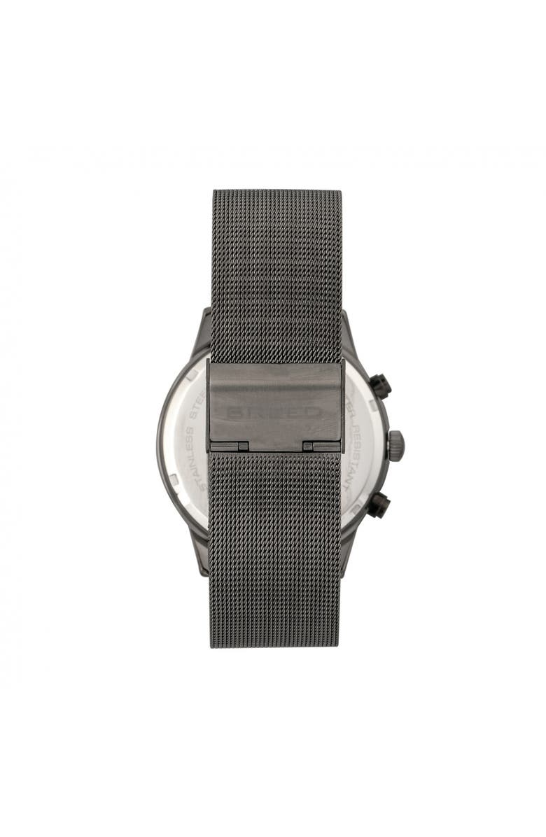 BREED Espinosa Chronograph Mesh-Bracelet Watch w/ Date, Alternate, color, Gunmetal/Black