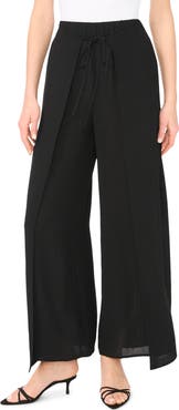 Halogen® Tie Front Overlay Wide Leg Pants