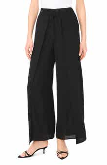 Halogen® Tie Front Overlay Wide Leg Pants