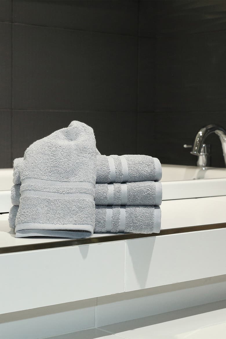 Denzi Hand Towels - Set of 4 - Grey, Alternate, color, GREY