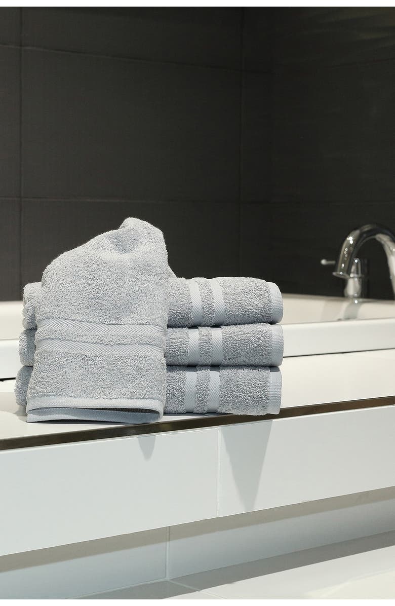 Linum Home Textiles Denzi Hand Towels - Set of 4 - Grey, Alternate, color, Grey