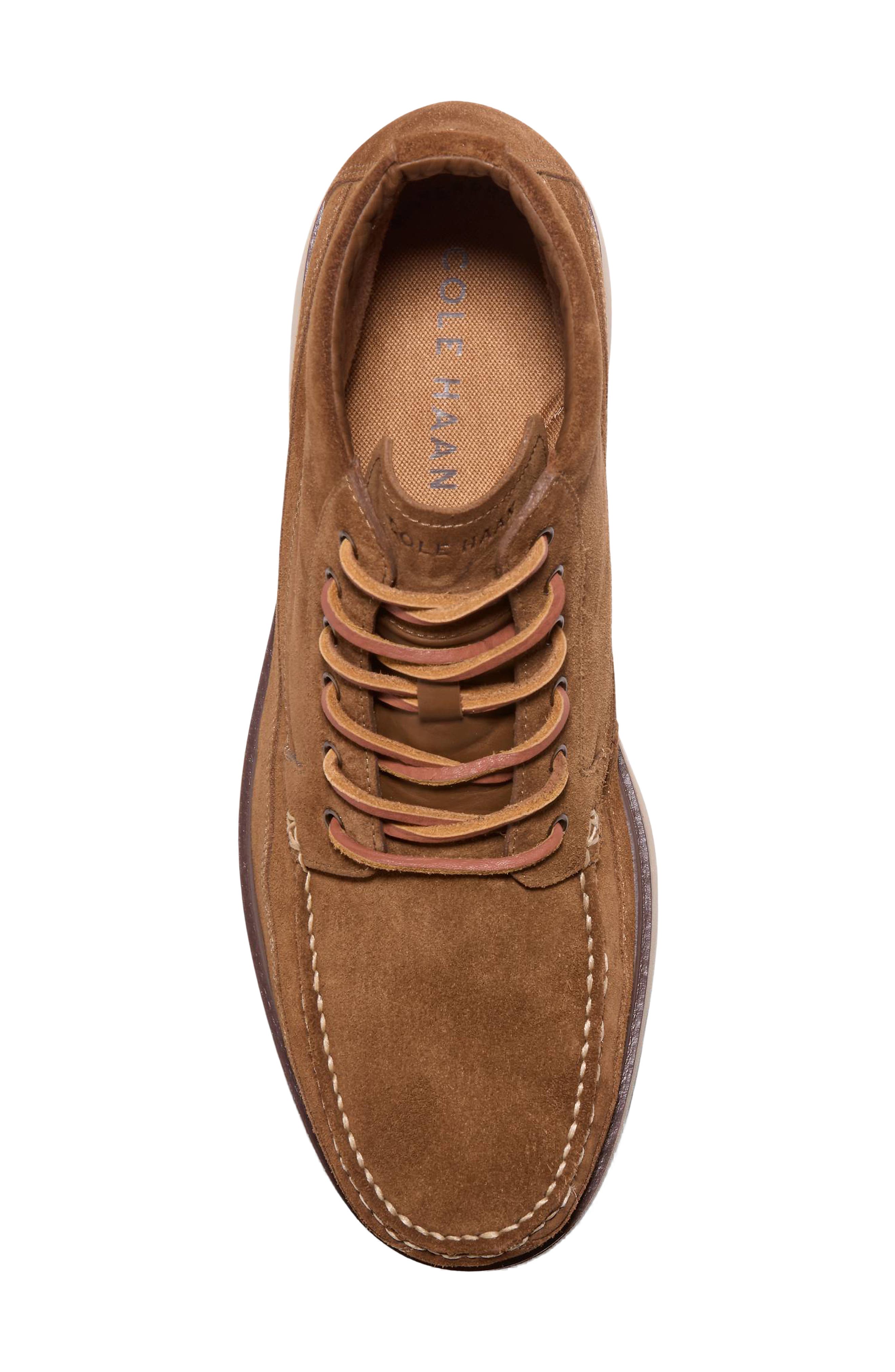 Cole Haan Muir Waterproof Moc Toe Boot, Alternate, color, Brown Suede/ Oat