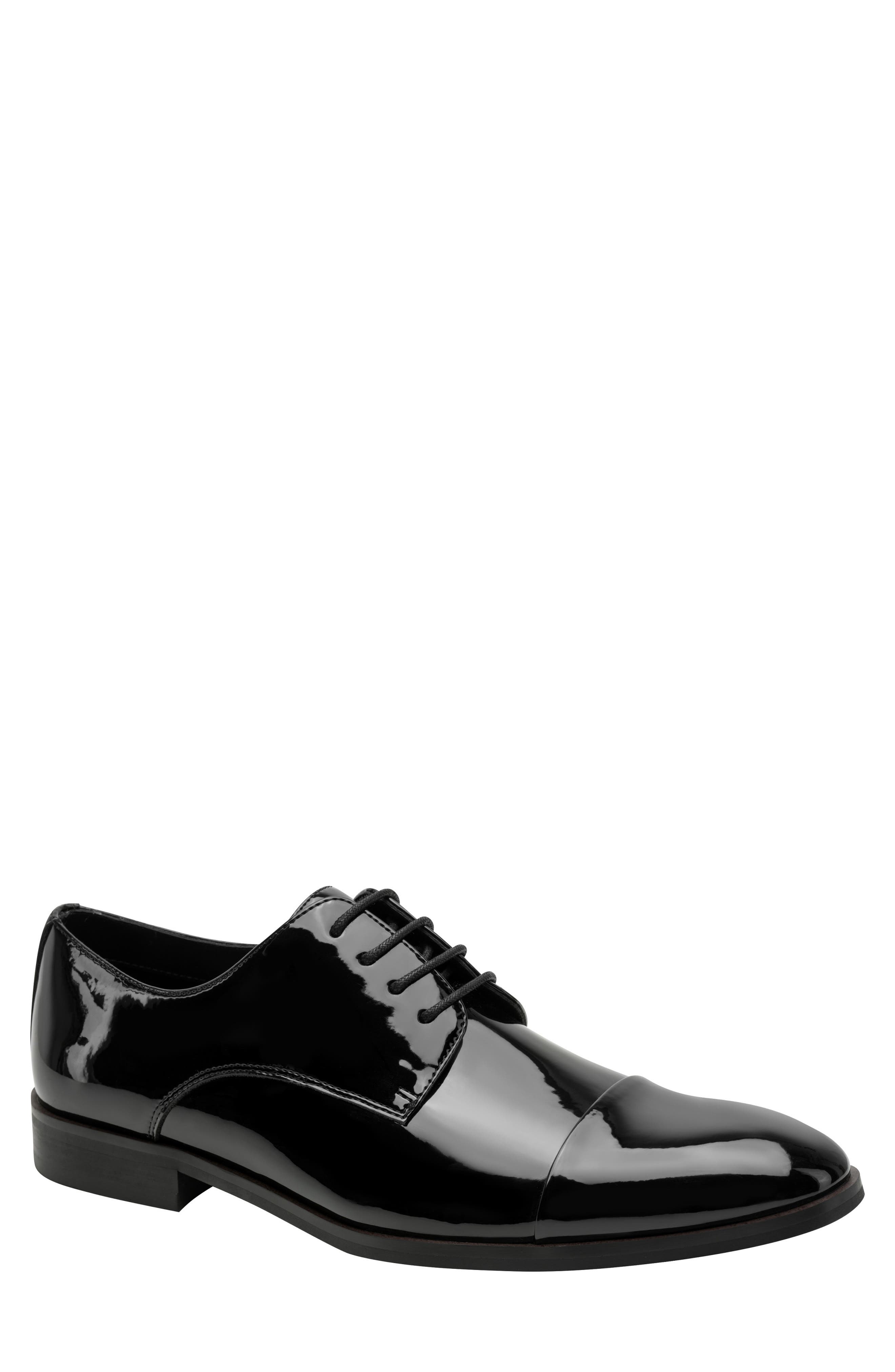 Kenneth Cole New York Henzer Patent Cap Toe Derby, Main, color, Black Patent