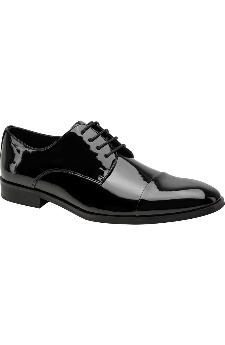 Kenneth Cole New York Henzer Patent Cap Toe Derby, Main, color, Black Patent