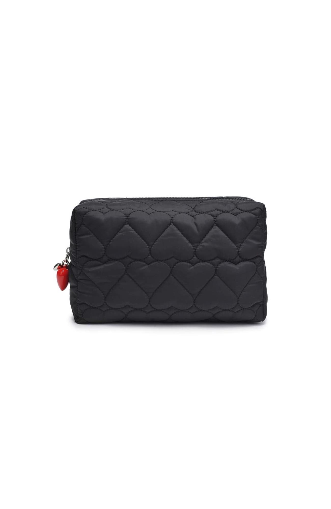 Pull My Heart Cosmetic & Travel Organizer Pouch, Main, color, Black