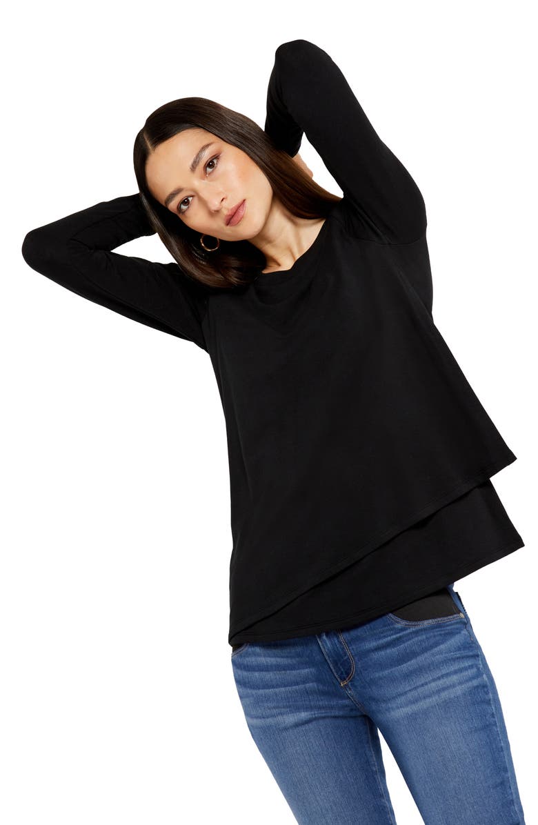 A PEA IN THE POD Long Sleeve Nursing T-Shirt, Alternate, color,