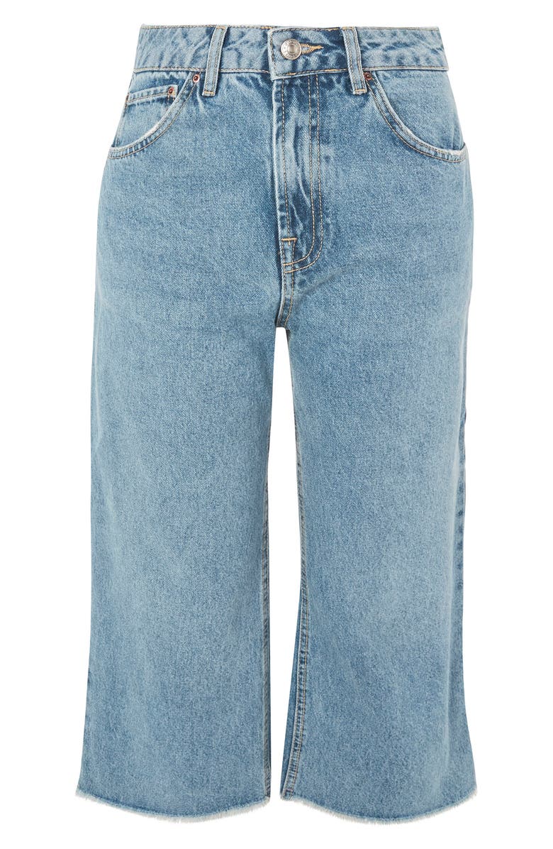 Topshop Petite Wide Leg Crop Jeans, Alternate, color,