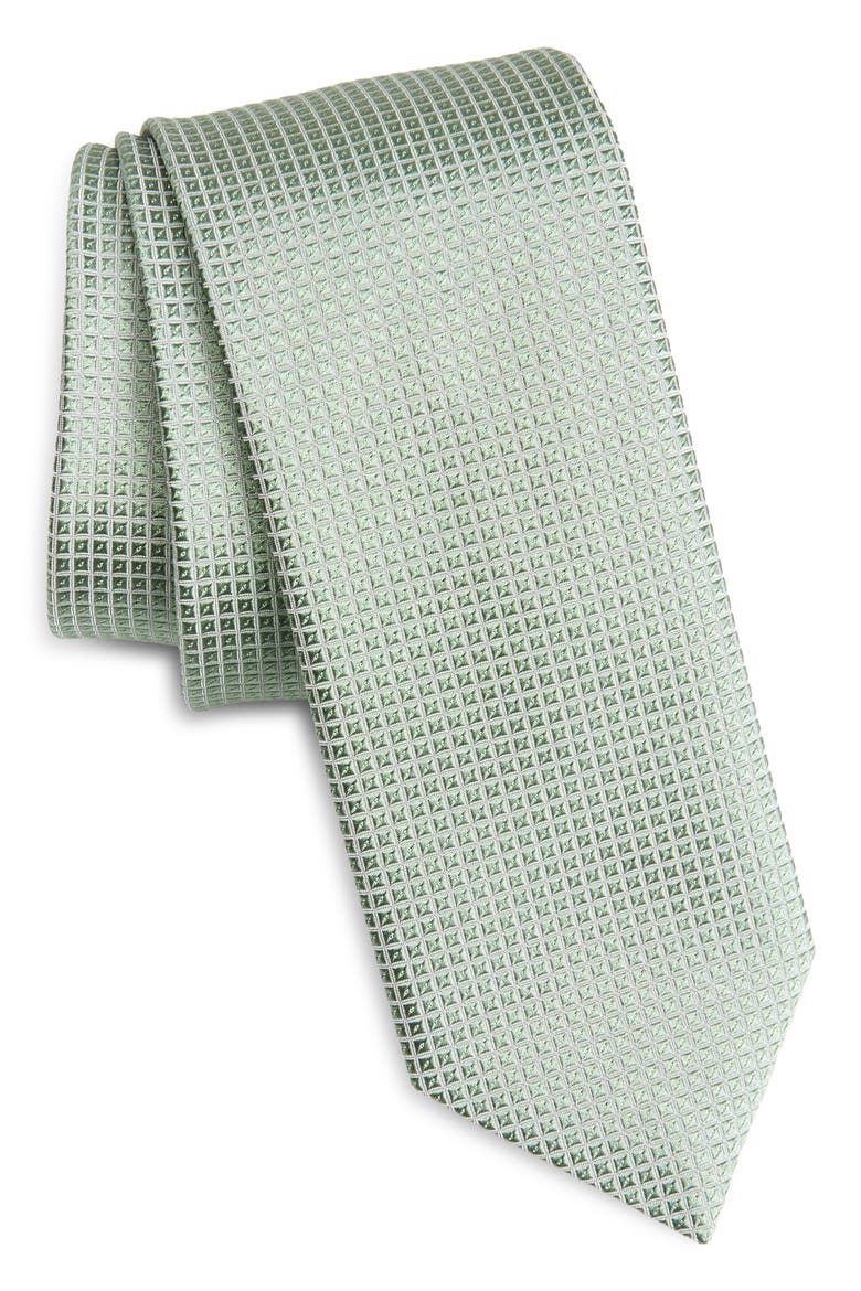 Silk Blend Jacquard Tie, Main, color, OPEN GREEN