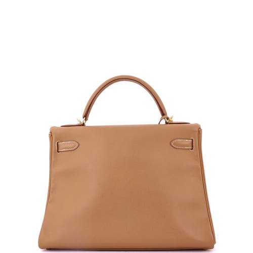 Pre-owned Hermes Hermes Kelly Handbag Brown Courchevel With Gold Hardware 35 In Gold