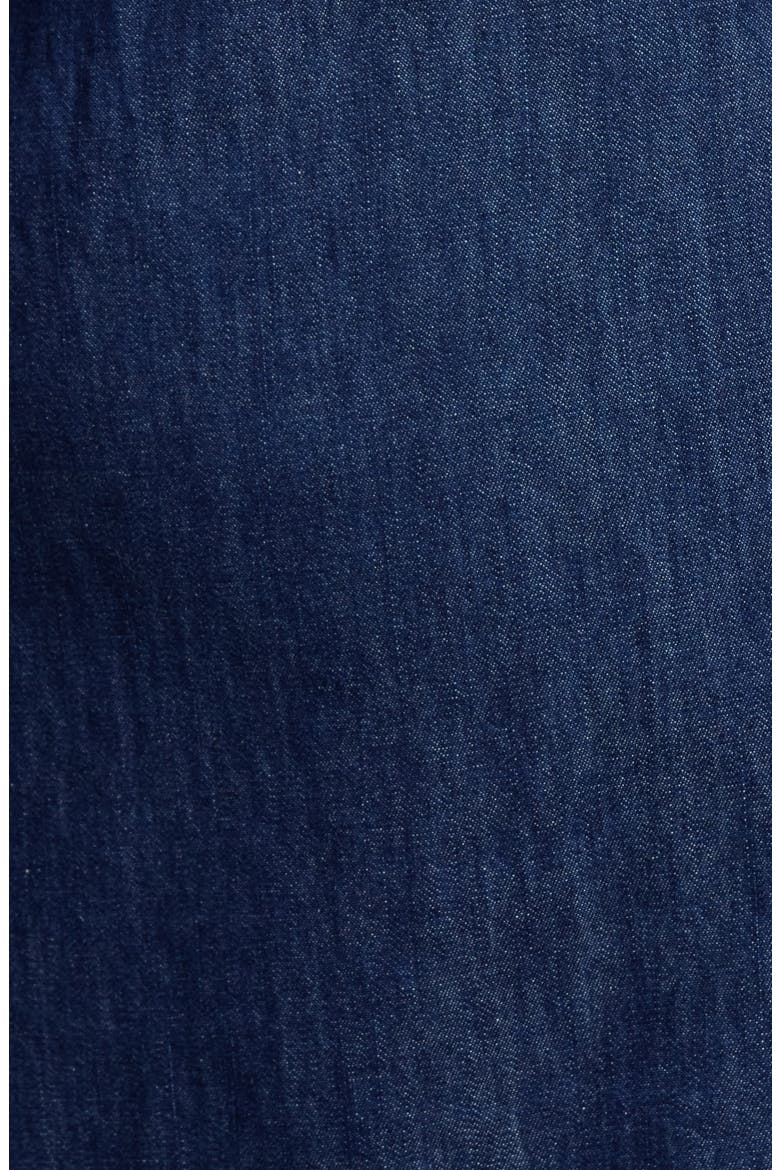Cotton Chambray Button Front Dress, Alternate, color, DARK WASH