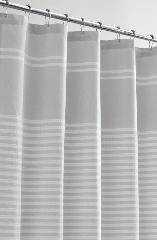 Vera Wang Seersucker Stripe Shower Curtain In Aquamarine White