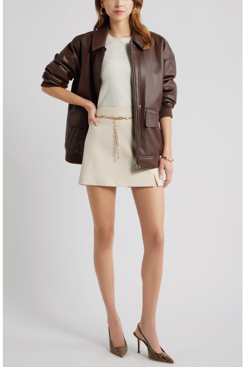 Icon Twill A-Line Miniskirt, Alternate, color, BEIGE BEACH