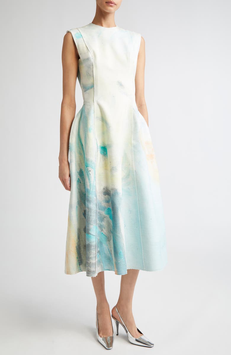 Erdem Kaye Donachie Print Cotton Midi Dress, Main, color, Kaye Donachie Painting 4 Multi
