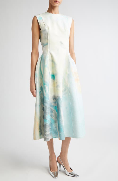 Erdem Kaye Donachie Print Cotton Midi Dress In Blue