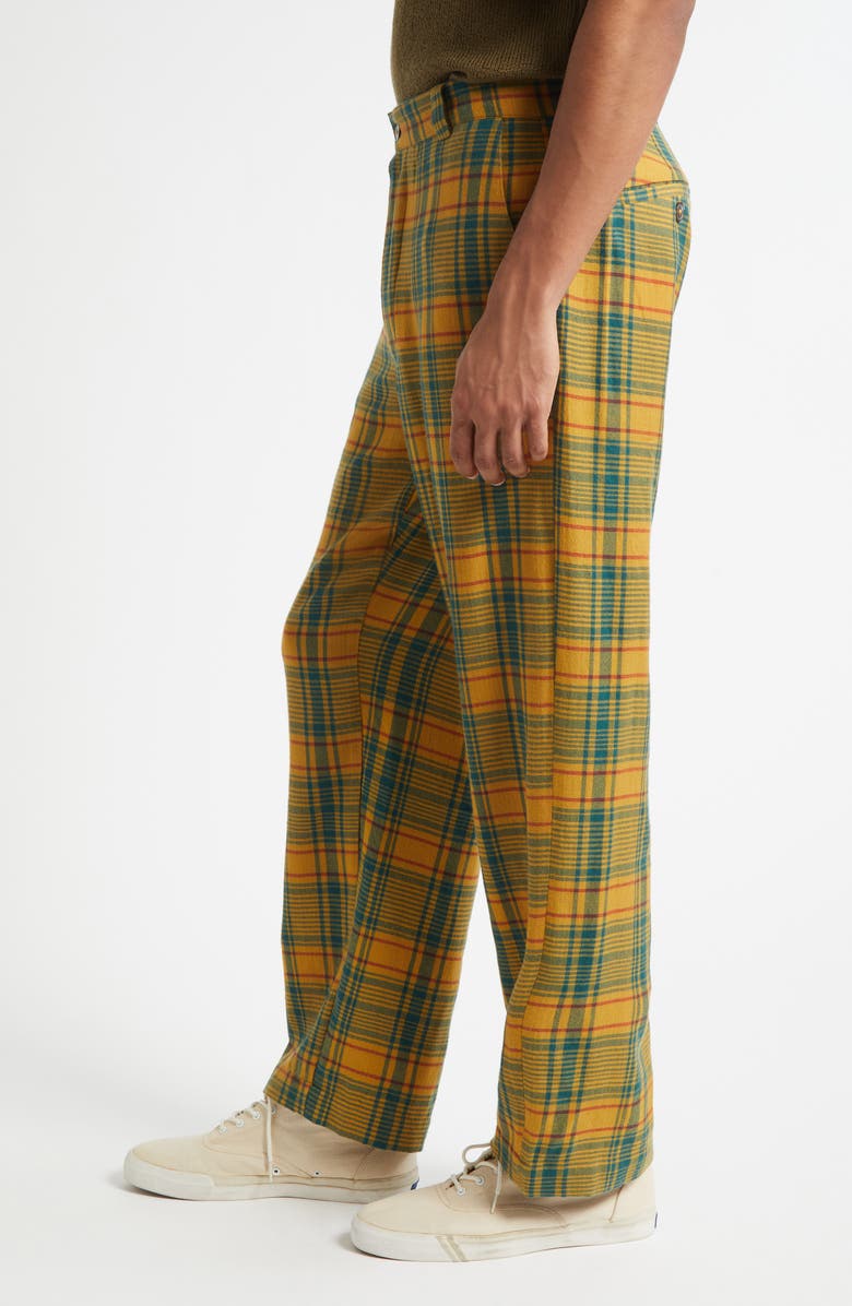 The Elder Statesman Plaid Pashmina Norm Cashmere & Wool Pants, Alternate, color, Sunshine Plaid