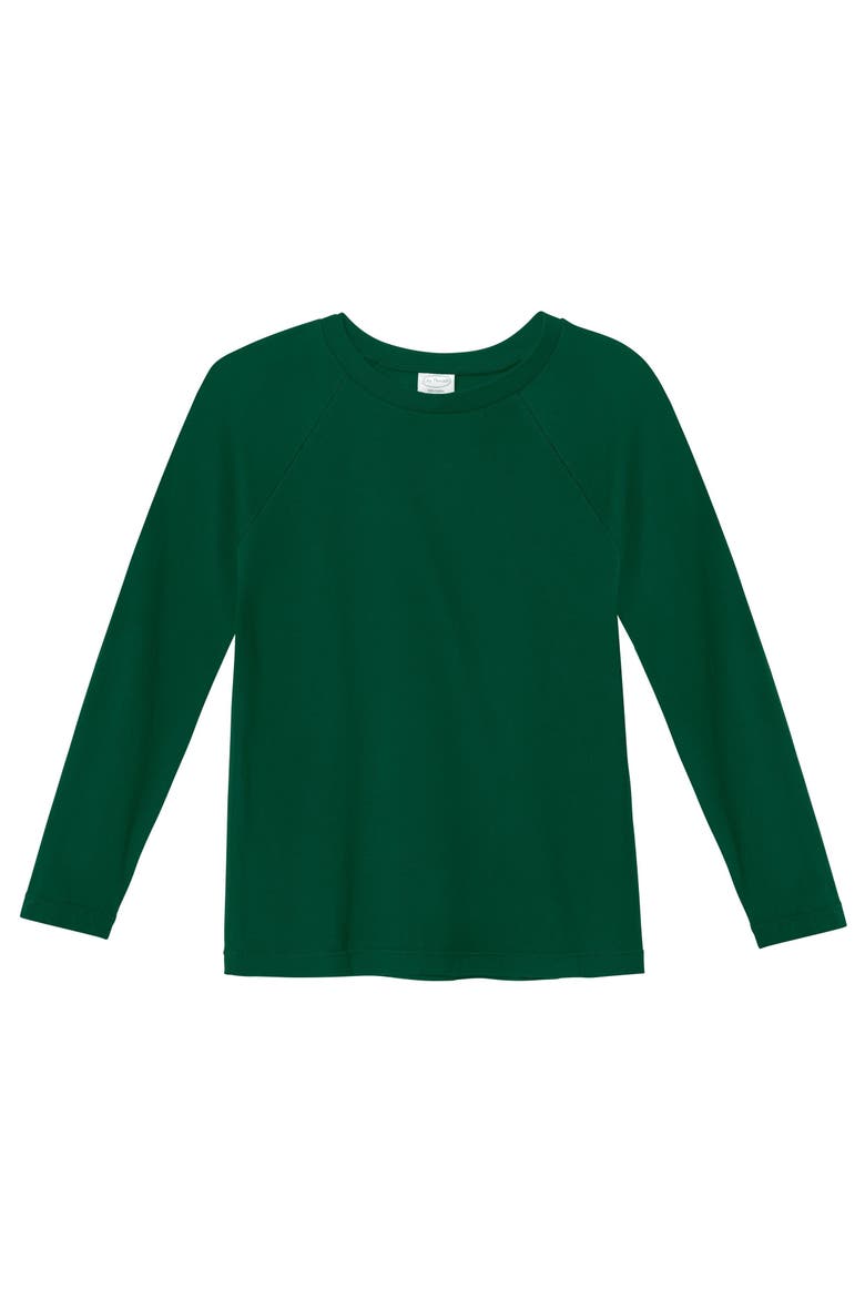 Boys Super-Soft 100% Organic Cotton Raglan Long Sleeve Tee, Main, color, Forest Green