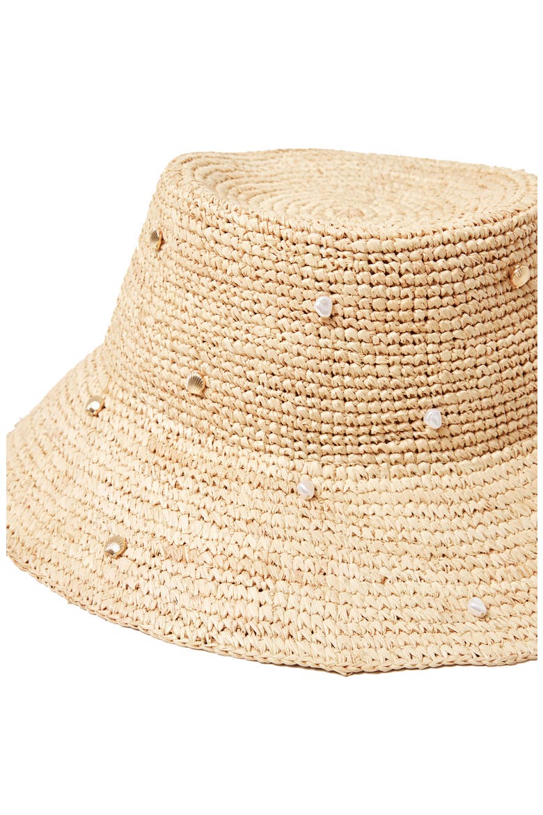 Carmel Island Raffia Bucket Hat, Alternate, color, NATURAL