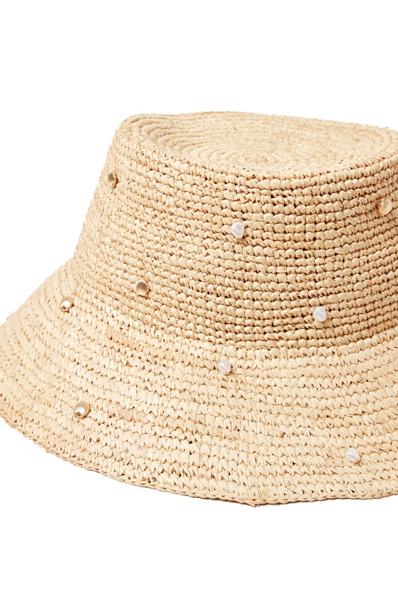 LSPACE Carmel Island Raffia Bucket Hat, Alternate, color, Natural