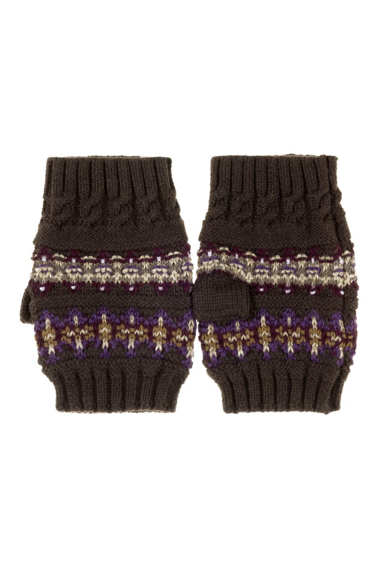 Fairisle Glove, Alternate, color, Brown