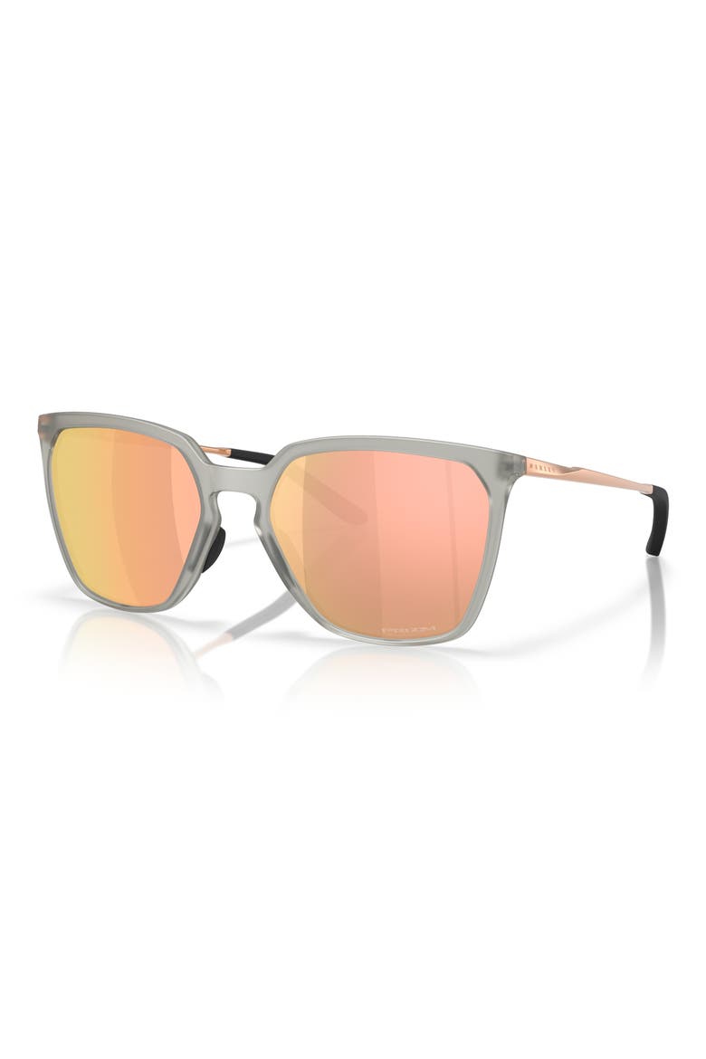 Prizm™ Berry 57mm Rectangular Sunglasses, Alternate, color, MATTE GREY / ROSE GOLD